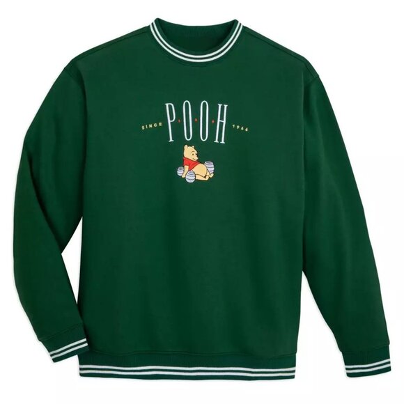 Disney Winnie The Pooh Green Embroidered Long Sleeve Pullover Sweatshirt - Picture 9 of 10